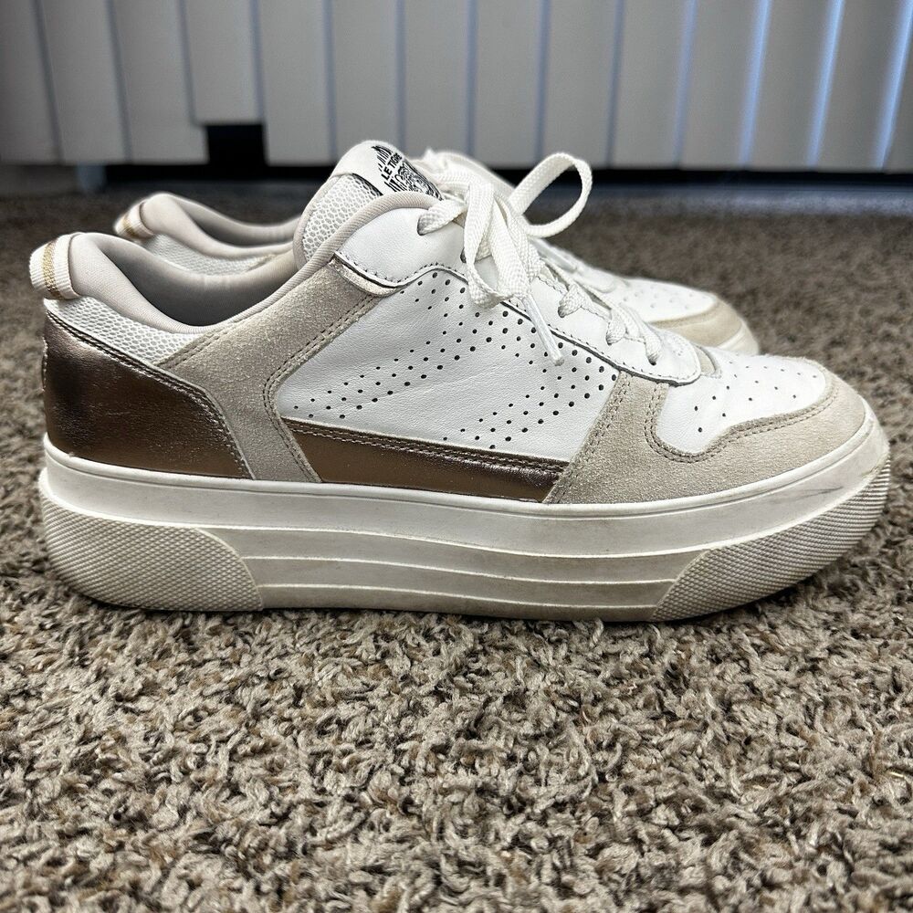 Le Tigre Midtown Lo Platform 1977 White Rose Gold Women's Sneakers Size 10M - Picture 2 of 12